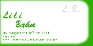 lili bahn business card